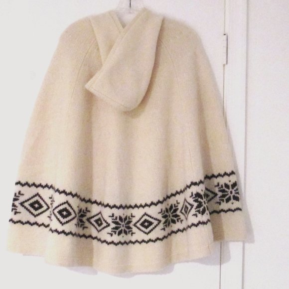 Vintage Ralph Lauren Polo, Fall Autumn, Hooded Poncho w/Country Fair Isle - Picture 3 of 3